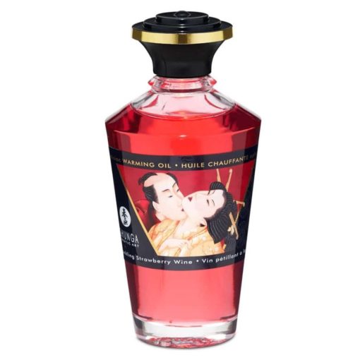 Ulei de Masaj cu Aroma de Capsuni si Efect de Incalzire Aphrodisiac Shunga 100 ml