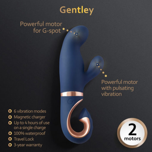 Vibrator Rabbit Gentley Caribbean Blue 20 cm