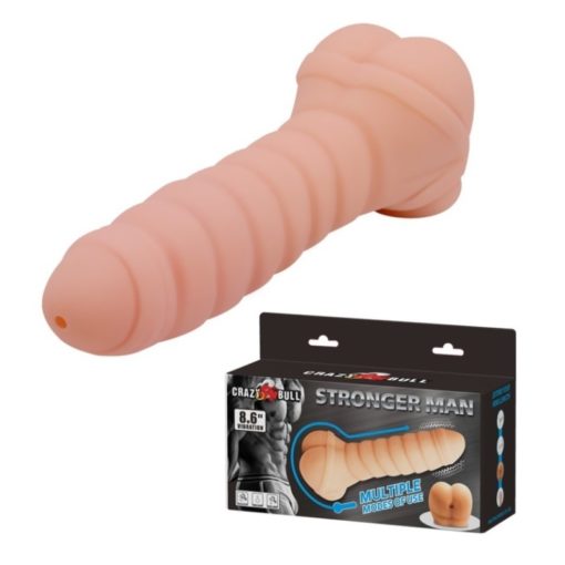 Extensie Masturbator Penis 2 in 1 Crazy Bull Stronger Man Stroker cu Vibratii