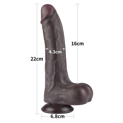 Dildo Sliding Skin Dong Lovetoy Black 22 cm Dual Layer