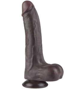 Dildo Sliding Skin Dong Lovetoy Black 22 cm Dual Layer