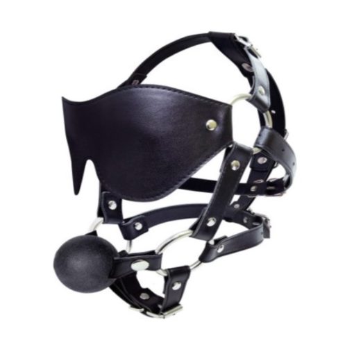 Mysterious Eye Mask Harness with Ball Gag Calus