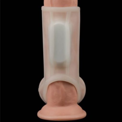 Manson Penis Vibrating Silk Knights Ring with Scrotum Sleeve