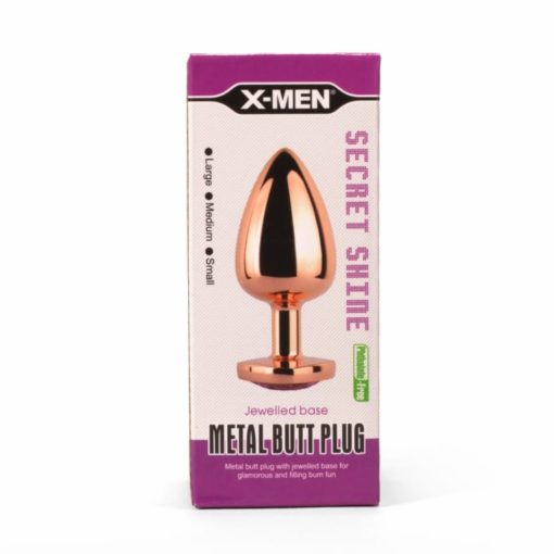 X-MEN Secret Shine Metal Butt Plug Rose Gold Heart S