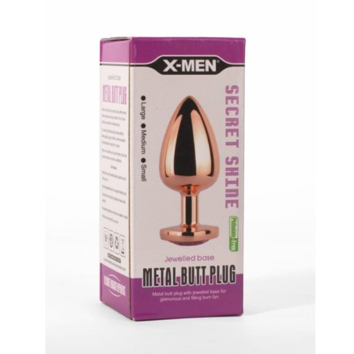 X-MEN Secret Shine Metal Butt Plug Rose Gold Heart S