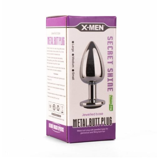 X-MEN Secret Shade Metal Butt Plug Black L - imagine 6