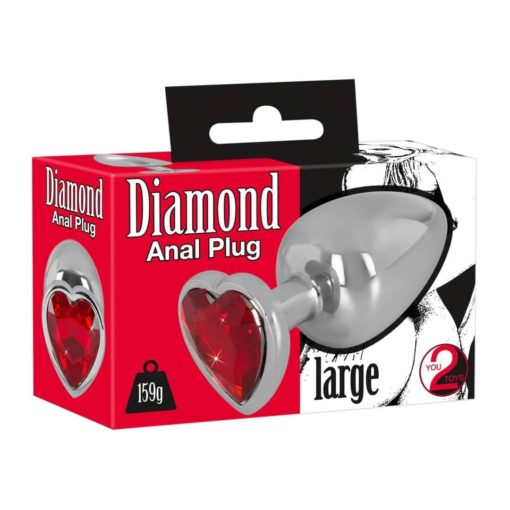 Butt Plug Metal Diamond Large