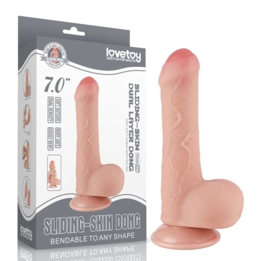 Dildo Realistic Sliding Skin Dual Layer Dong Flesh