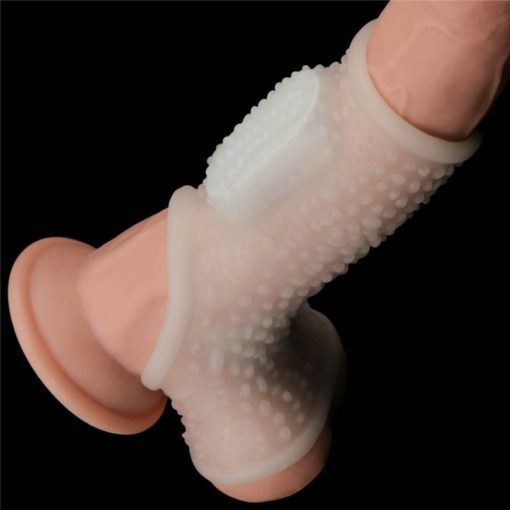 Manson Penis cu Inel Vibrating Drip Knights Ring with Scrotum Sleeve - imagine 3