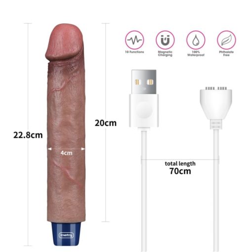 REAL SOFTEE Rechargeable Silicone Vibrating Dildo