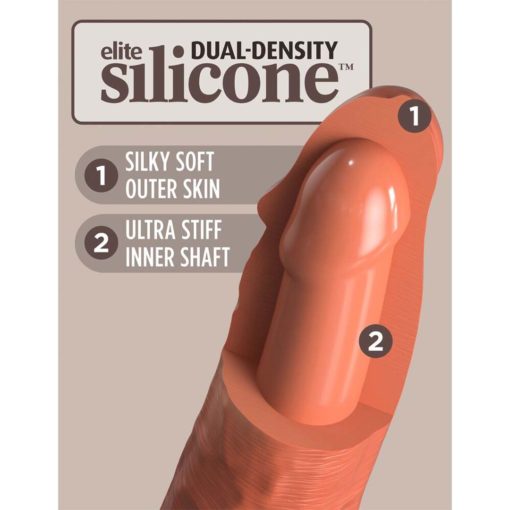 Vibrator Dual Density Vibrating Silicone Cock Tan