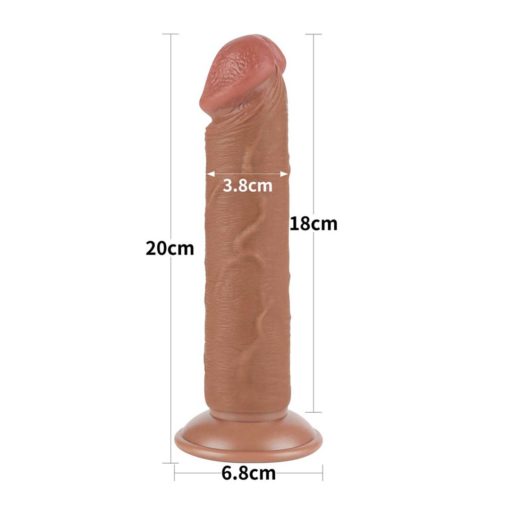 Dildo Sliding Skin Dual Layer Brown 20