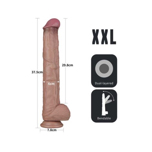 Dildo Densitate Dubla Nature Cock XXL 37 cm - imagine 7