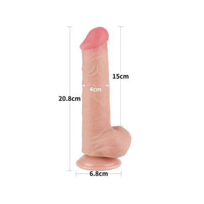 Dildo Densitate Dubla Sliding Skin 8inch dimensiuni