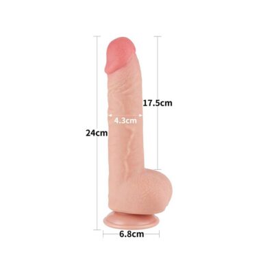 Dildo Densitate Dubla Sliding Skin 9.5inch dimensiuni