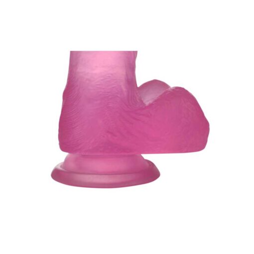 Dildo Semi Transparent Jelly Studs Roz testicule