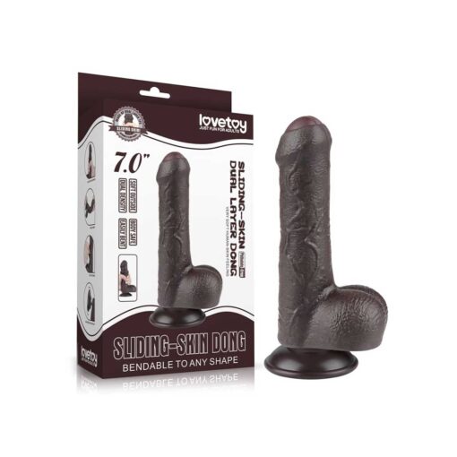 Dildo Sliding Skin 7inch Negru
