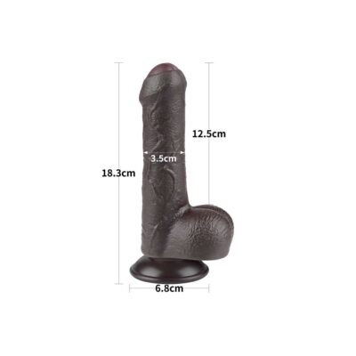 Dildo Sliding Skin 7inch Negru dimensiuni