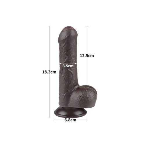 Dildo Sliding Skin 7inch Negru dimensiuni