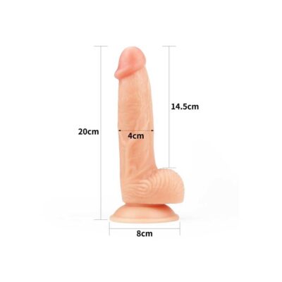 Dildo The Ultra Soft Dude 8 inch dimensiuni