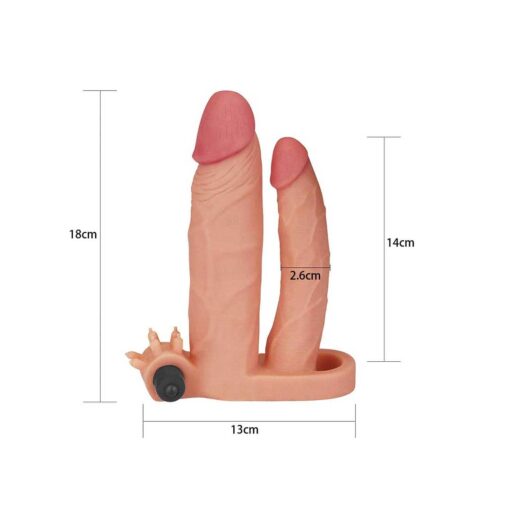 Manson Dublu Penis cu Vibratii 1inch dimensiuni