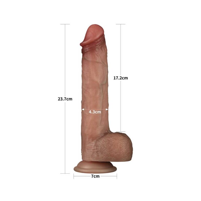 Dildo Lovetoy Sliding Skin Pro 9inch dimensiuni