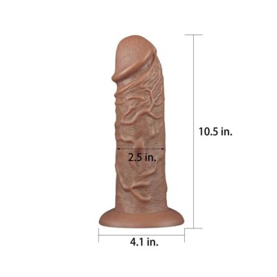 Dildo Realistic Chubby 10.5inch Brown dimensiuni