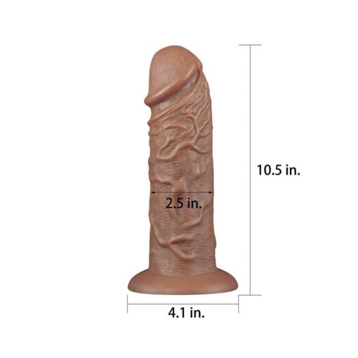 Dildo Realistic Chubby 10.5inch Brown dimensiuni