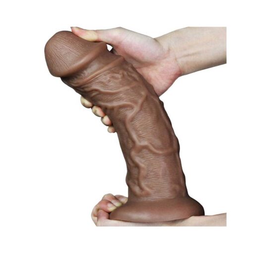 Dildo Realistic Chubby 10.5inch Brown flex