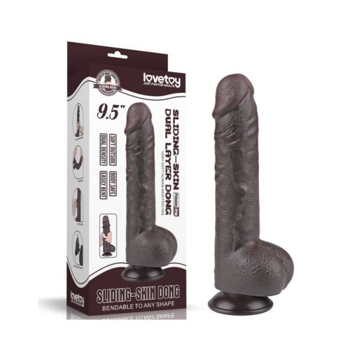 Dildo Sliding Skin 9.5inch Negru