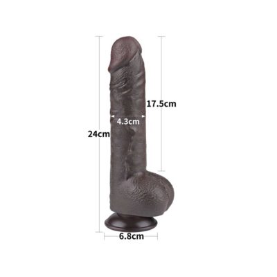 Dildo Sliding Skin 9.5inch Negru dimensiuni