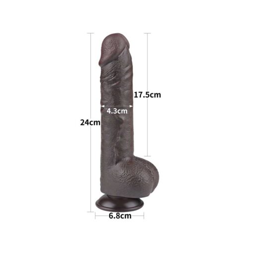 Dildo Sliding Skin 9.5inch Negru dimensiuni