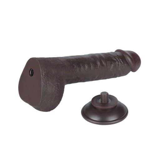 Dildo Sliding Skin 9.5inch Negru ventuza detasabila
