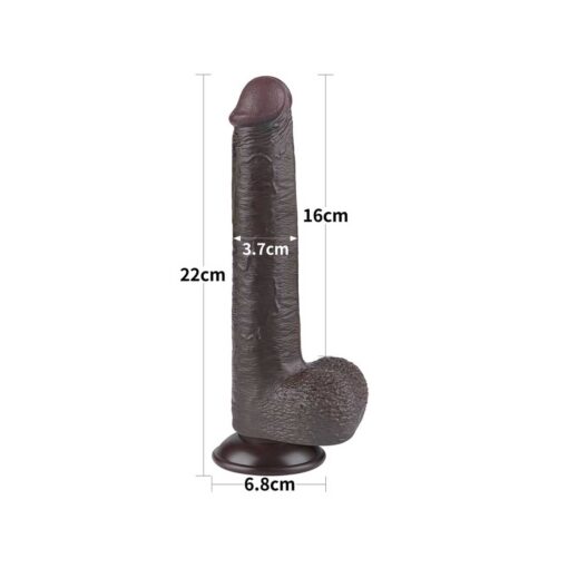Dildo Sliding Skin 9inch Black dimensiuni