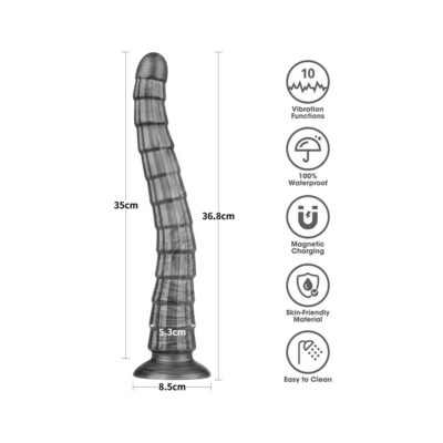 Dildo Vibrator King Sized Vibrax Slider 14.5inch dimensiuni