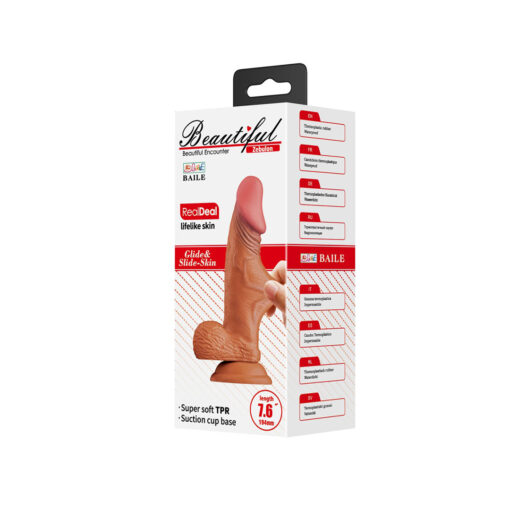 Dildo cu Ventuza Beautiful 7.6inch Brown