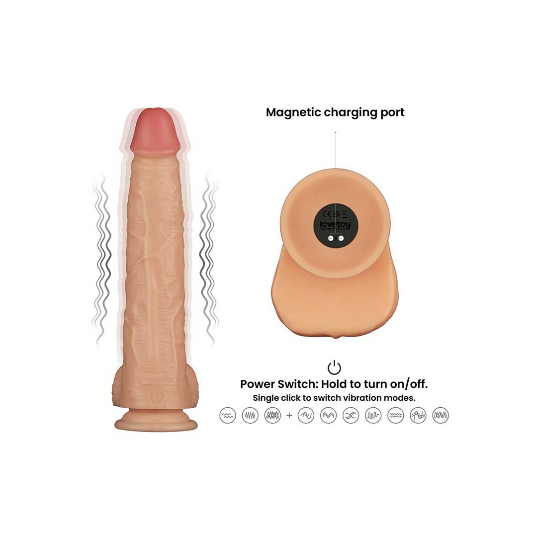 Dildo Vibrator Power Basic Lovetoy – Putere Simpla, 10 Moduri si Silicon Body-Safe