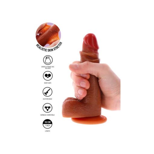 Dildo cu Ventuza din Silicone Foreskin 18 cm Toy Joy