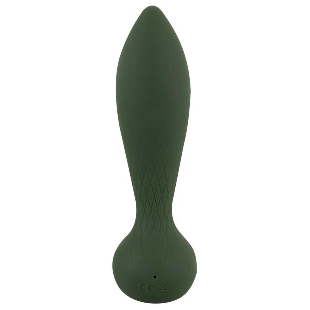 BUTT Plug RC Luxurious Emerald Love - 10 Moduri Vibratii Telecomanda si Detalii Aurii