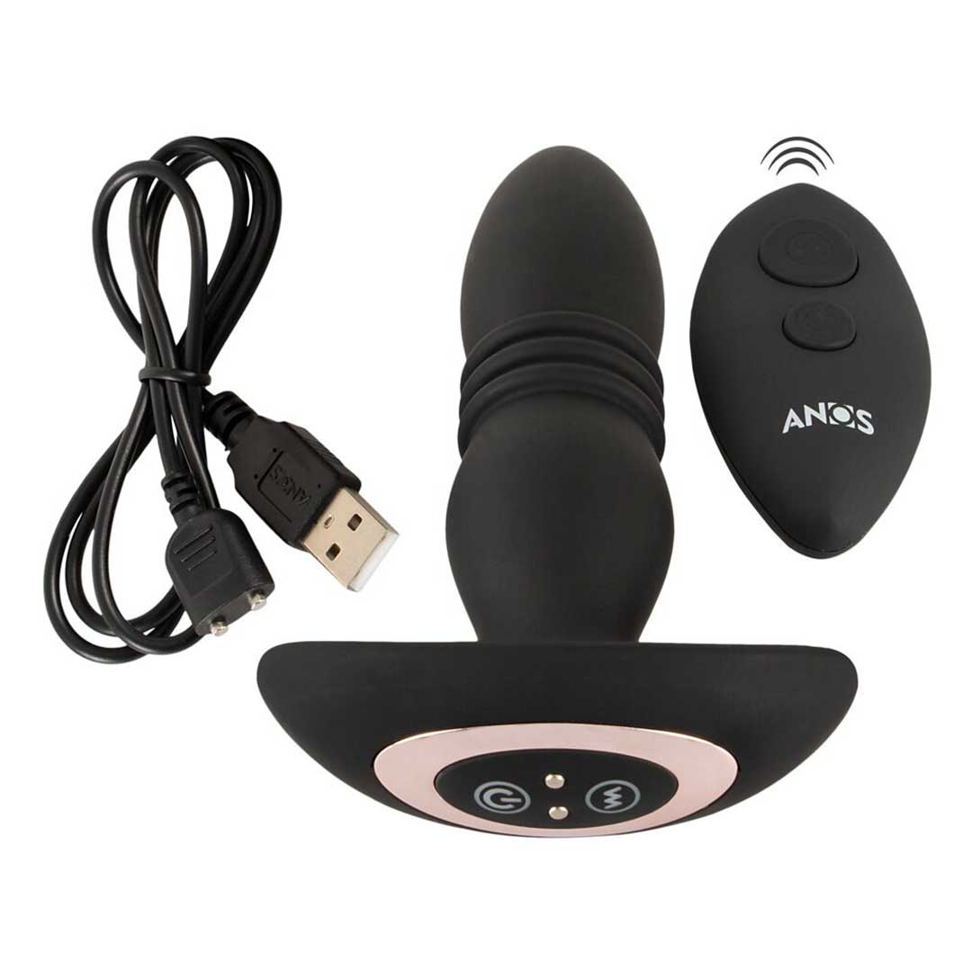 BUTT Plug RC Punctie - 10 Moduri de Vibratii Impingere Automata si Telecomanda