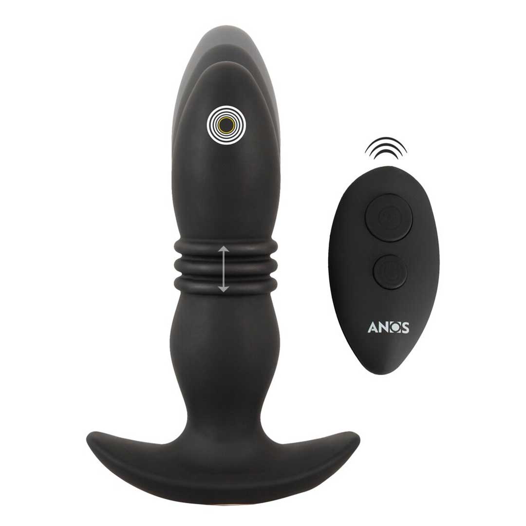 BUTT Plug RC Punctie - 10 Moduri de Vibratii Impingere Automata si Telecomanda