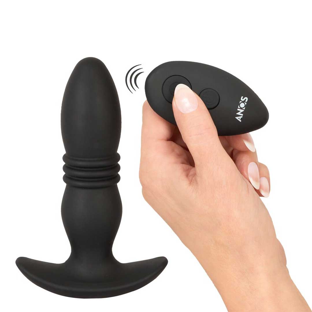 BUTT Plug RC Punctie - 10 Moduri de Vibratii Impingere Automata si Telecomanda