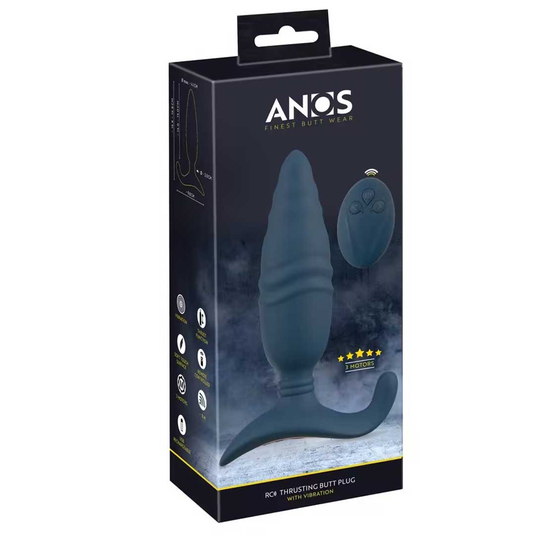 Butt Plug Anal Vibrant Thrusting - 3 Motoare 10 Viteze de Impingere si Silicon