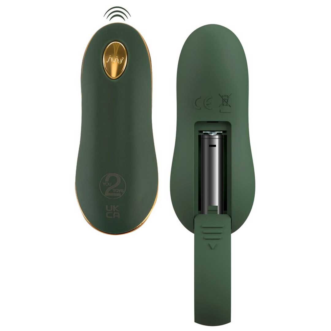 BUTT Plug RC Luxurious Emerald Love - 10 Moduri Vibratii Telecomanda si Detalii Aurii