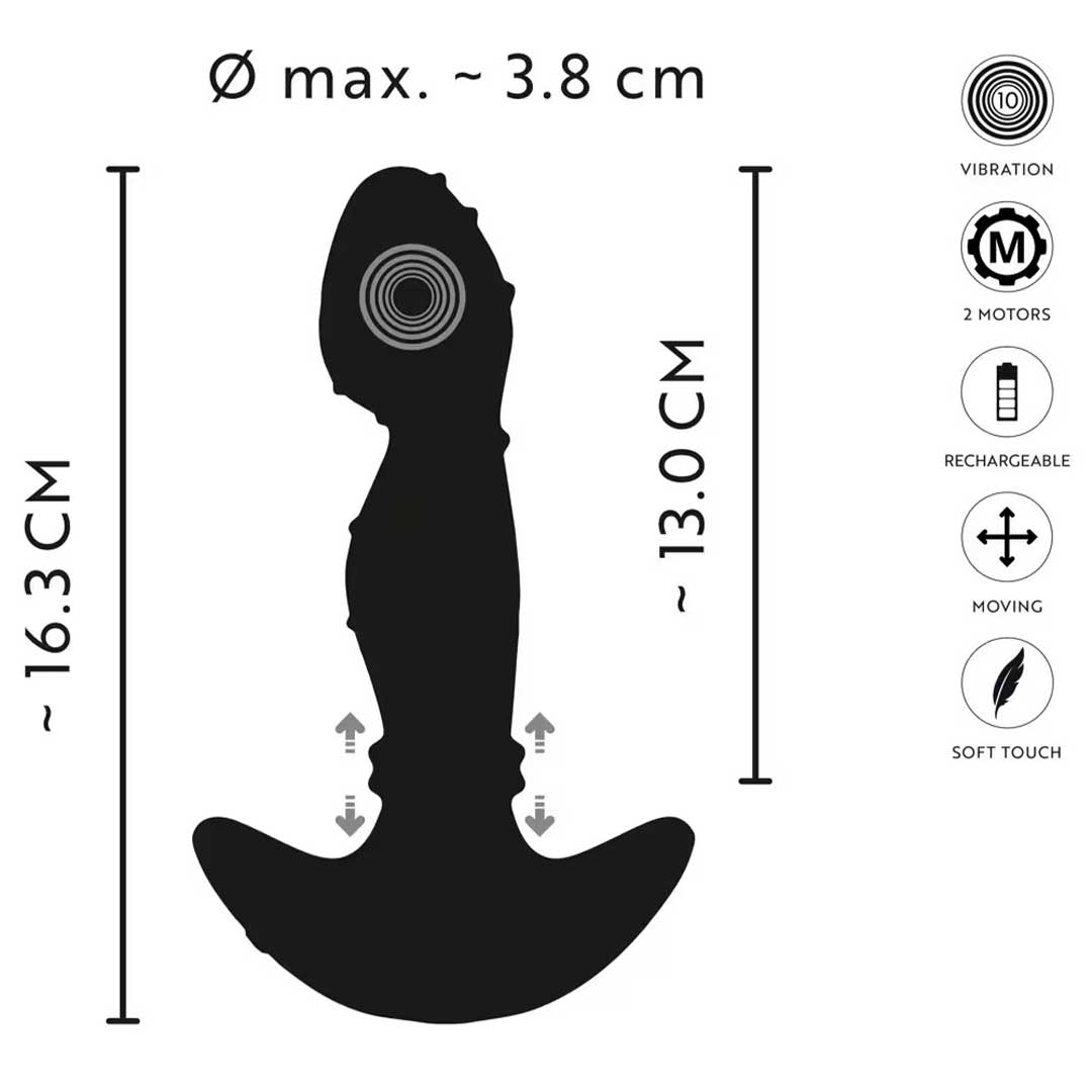Butt Plug Vibrant Prostata ANOS - Inele Mobile 2 Motoare si Masaj P-Spot