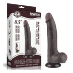 Dildo Dual Layer Piele Glisanta - 22 cm Tehnologie Dual Density si Ventuza Detasabila