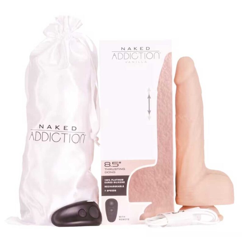 Dildo Thrusting Naked Addiction 8.5 inch - 7 Viteze Telecomanda si Silicone Medical