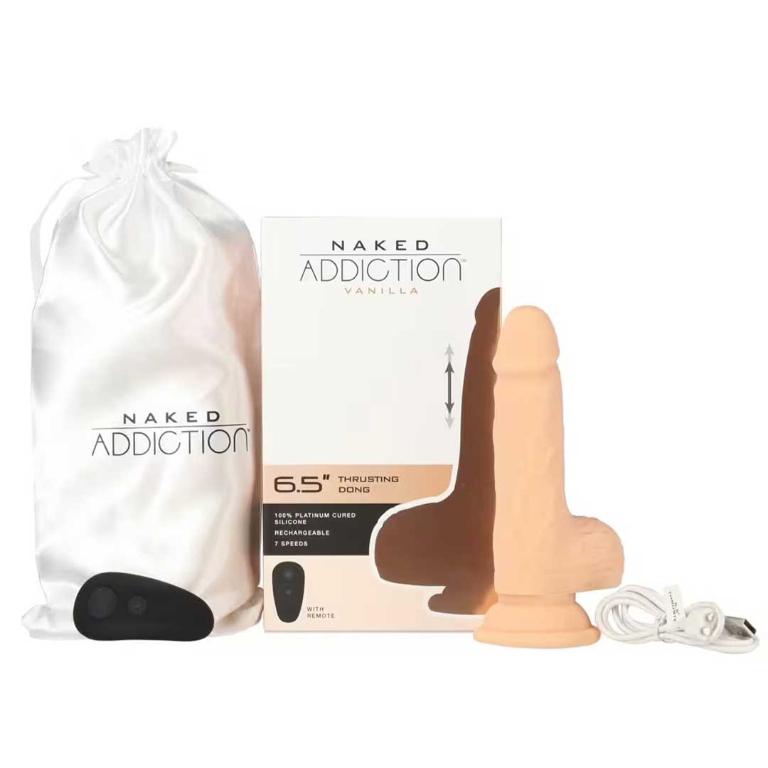 Dildo Thrusting Dong RC 6.5 inch - 7 Viteze de Impingere Telecomanda si Silicon Medical