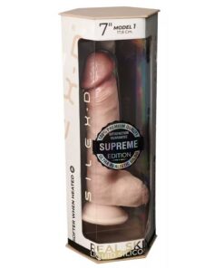 Dildo Model 1 Premium Real Skin 7 inch - Silexpan Flexibil Ventuza si Strap-on