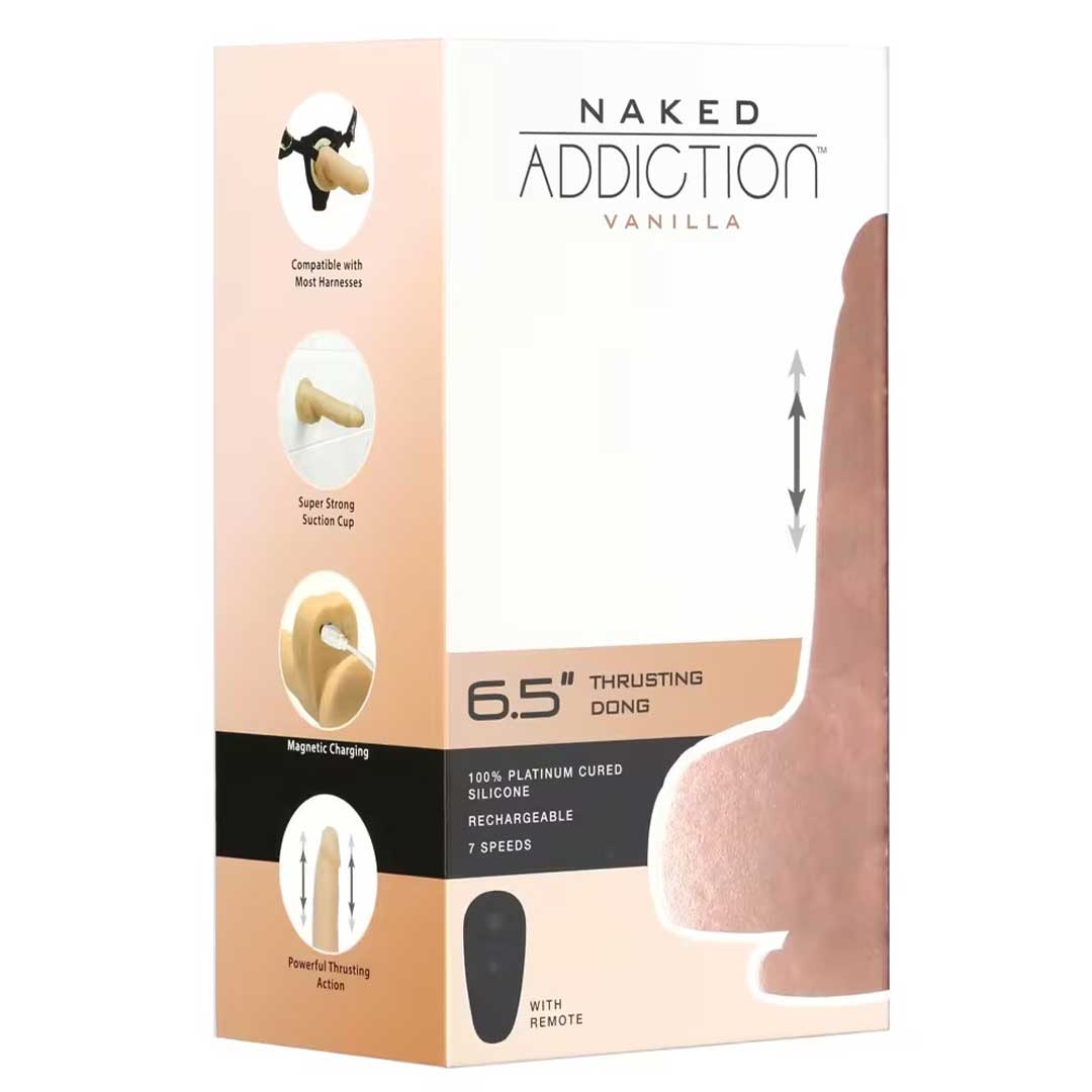 Dildo Thrusting Dong RC 6.5 inch - 7 Viteze de Impingere Telecomanda si Silicon Medical